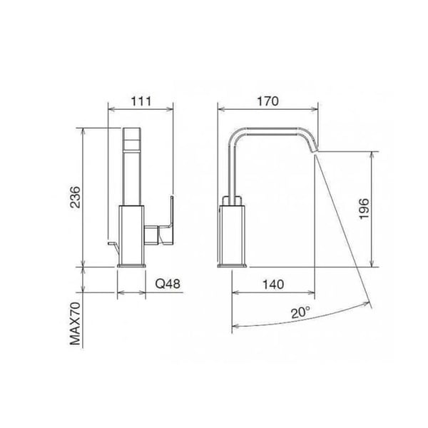 Μπαταρία νιπτήρος Profili Plus 46601-100